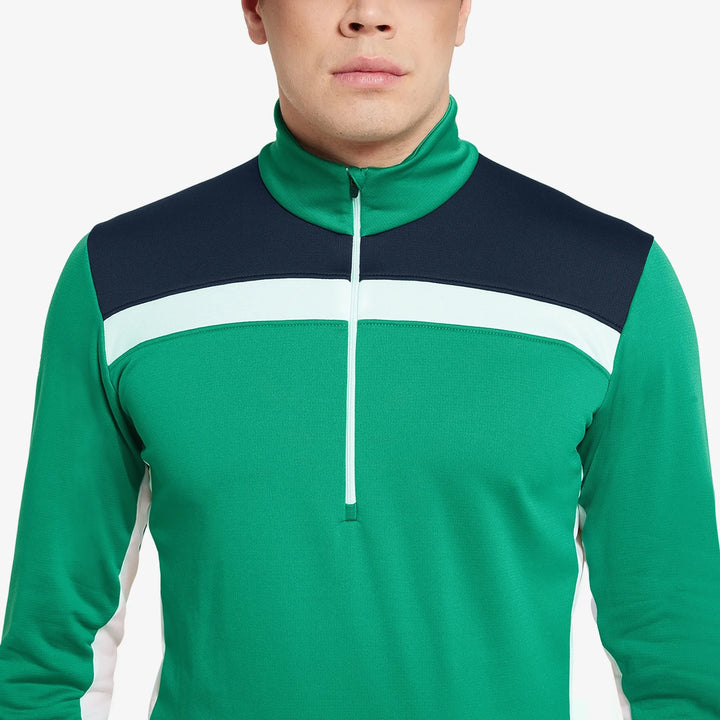 Dean is a Insulating golf mid layer for Men in the color Navy/Golf Green(2)