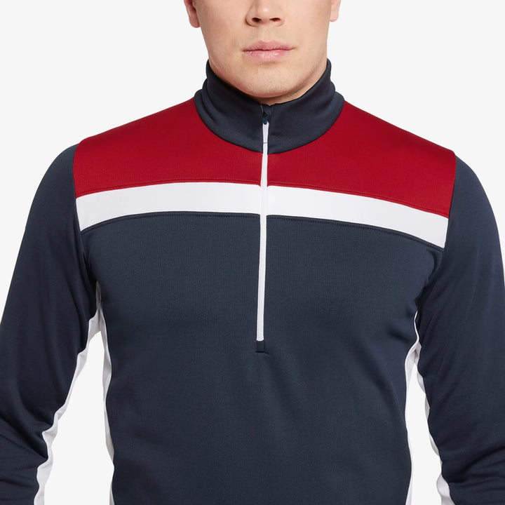 Dean is a Insulating golf mid layer for Men in the color Navy/Red(3)