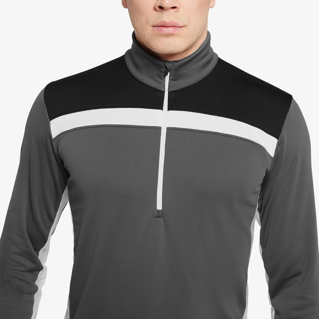 Dean is a Insulating golf mid layer for Men in the color Forged Iron/Black (3)