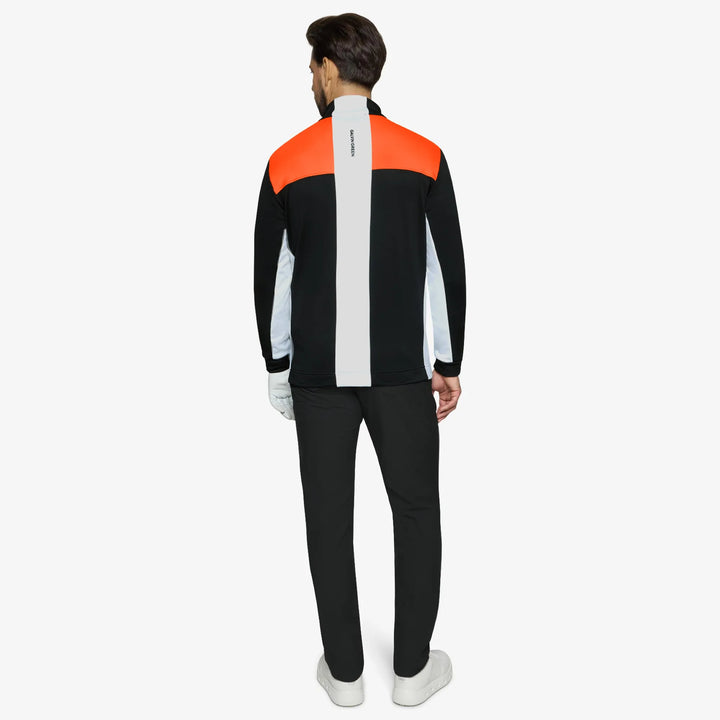 Dean is a Insulating golf mid layer for Men in the color Black/White/Orange(4)
