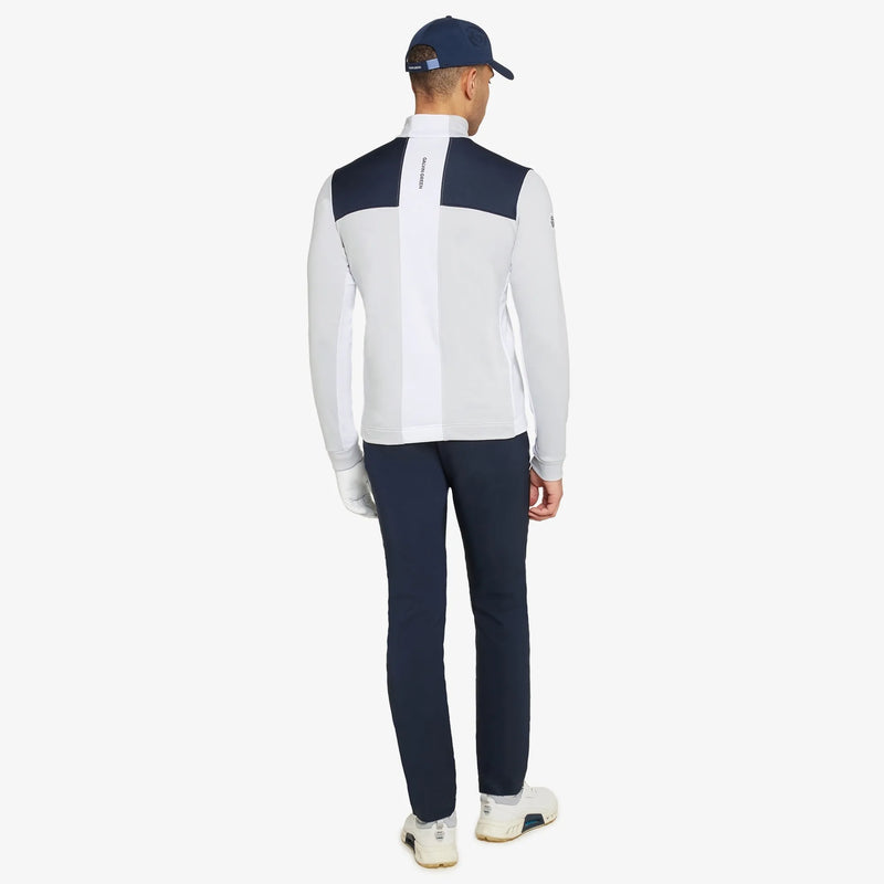 Dean is a Insulating golf mid layer for Men in the color Cool Grey/Navy(6)