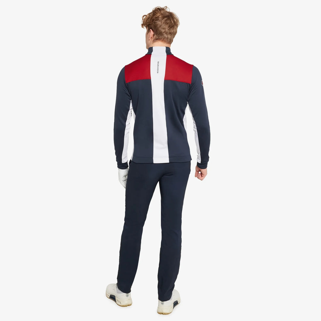 Dean is a Insulating golf mid layer for Men in the color Navy/Red(6)