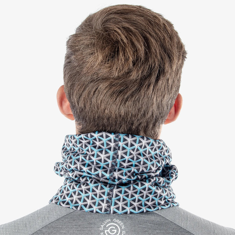 Delta is a Insulating golf neck warmer in the color Aqua/Navy(4)