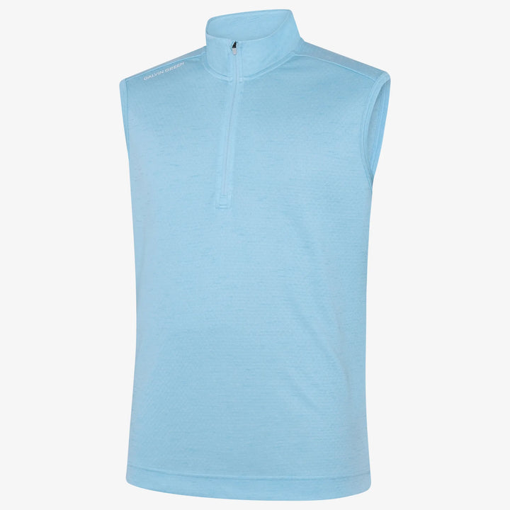 Del is a Insulating golf vest for Men in the color Crystal Blue Melange(0)
