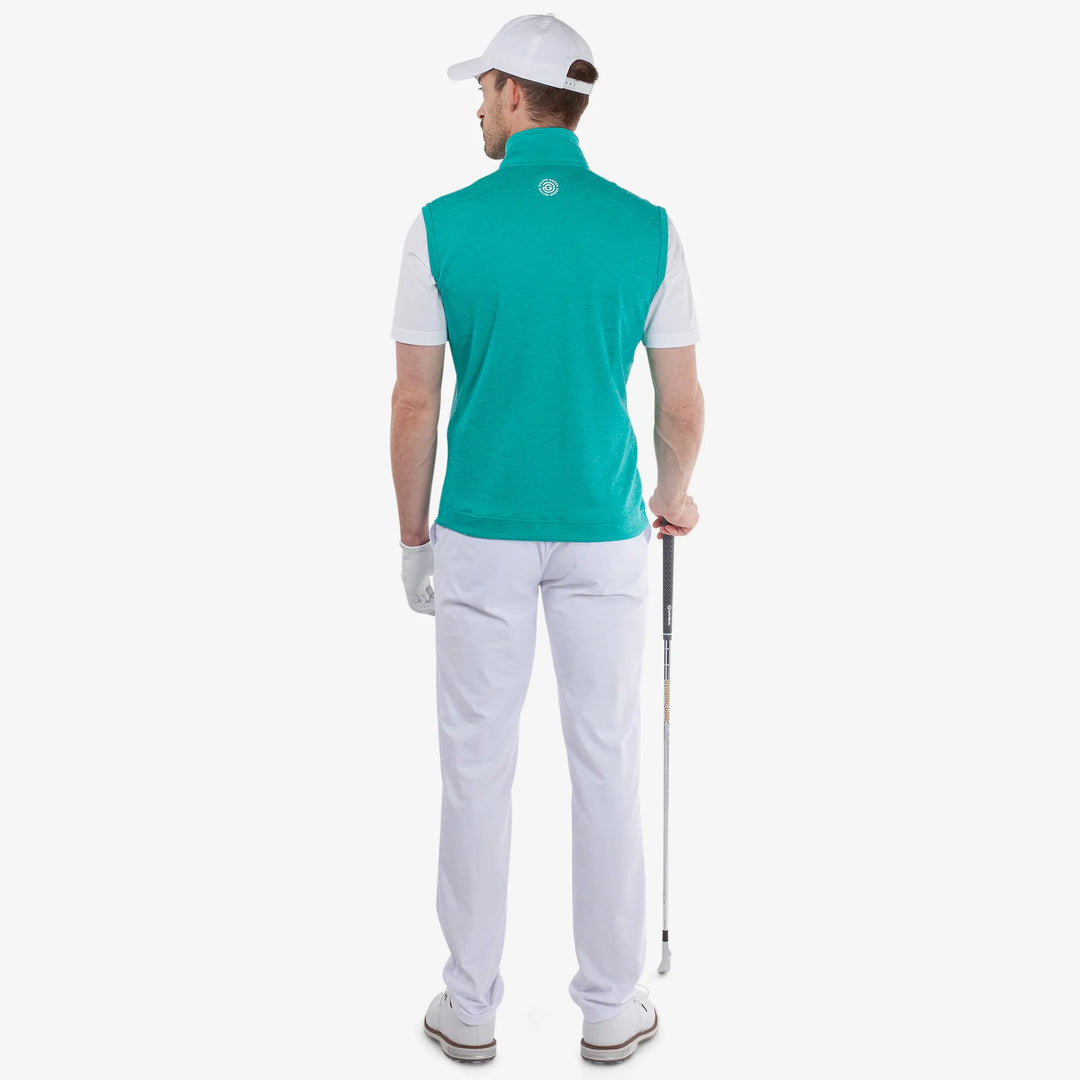 Del is a Insulating golf vest for Men in the color Atlantis Green Melange(6)