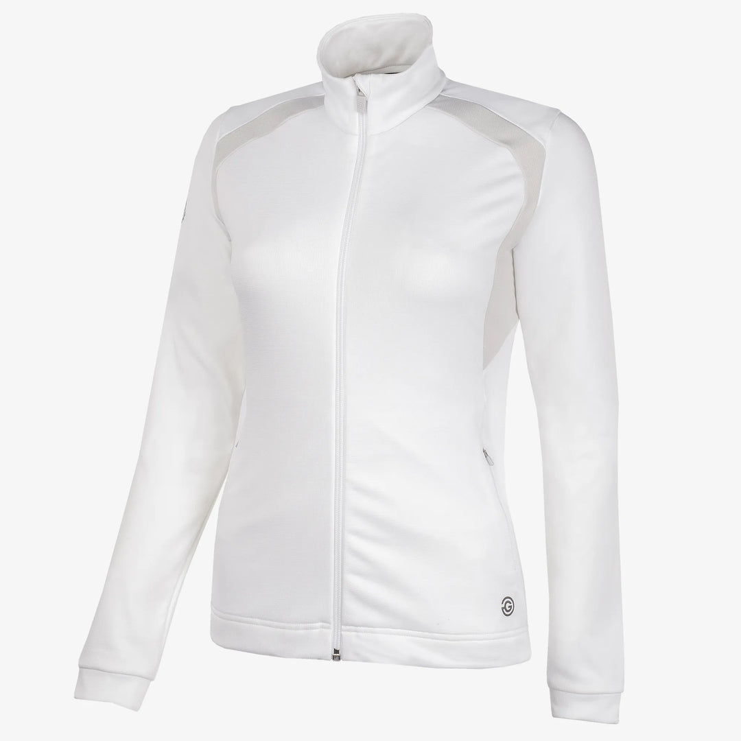 Destiny is a Insulating golf mid layer for Women in the color White/Cool Grey(0)