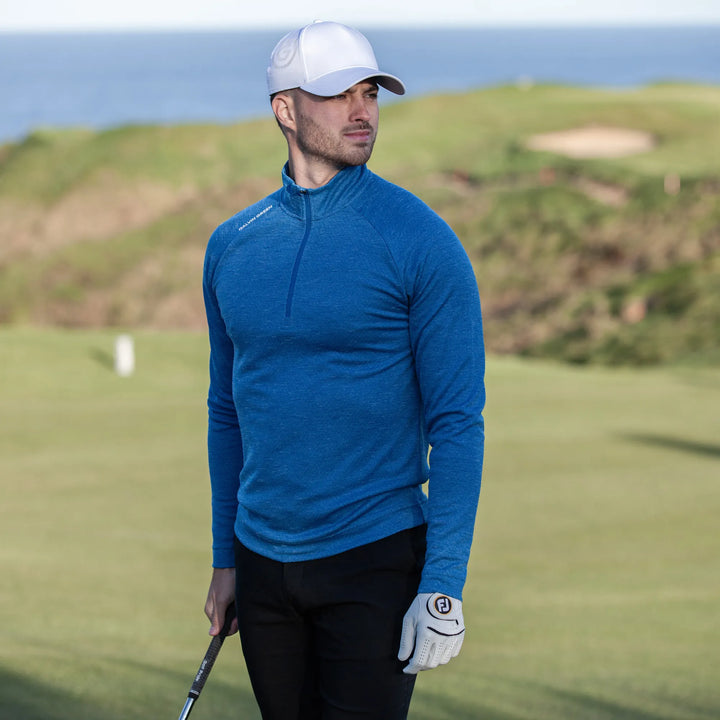 Dion is a Insulating golf mid layer for Men in the color Royal Blue Melange(8)