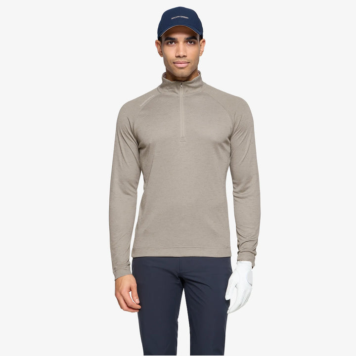 Dion is a Insulating golf mid layer for Men in the color Sand melange(1)