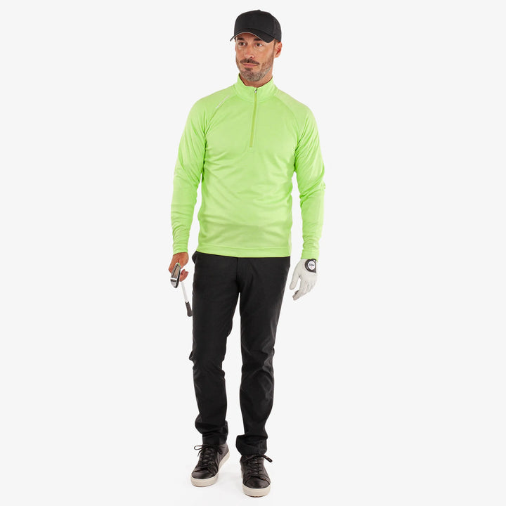Dion is a Insulating golf mid layer for Men in the color Fresh Green Melange(2)