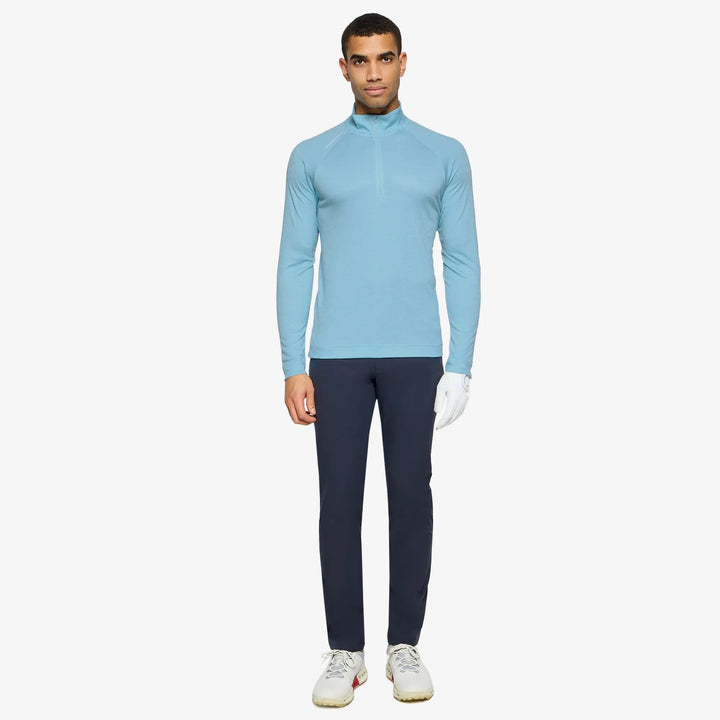 Dion is a Insulating golf mid layer for Men in the color Crystal Blue Melange(2)