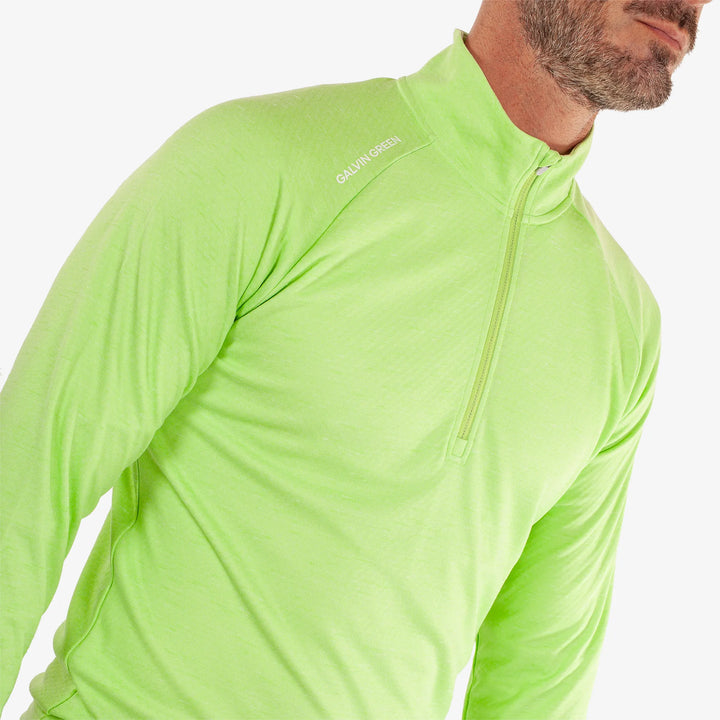 Dion is a Insulating golf mid layer for Men in the color Fresh Green Melange(3)