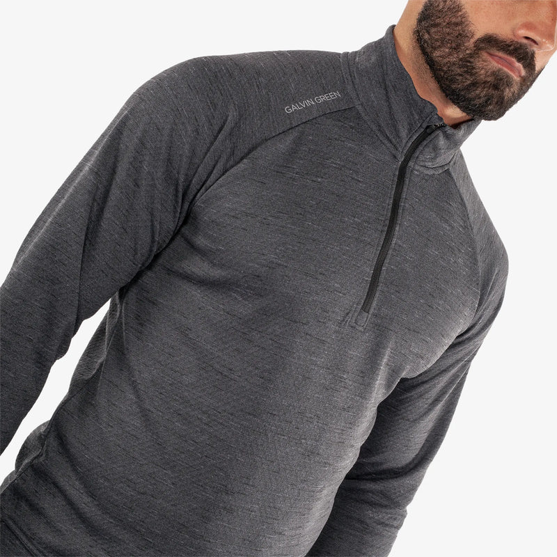 Dion is a Insulating golf mid layer for Men in the color Black Melange(3)