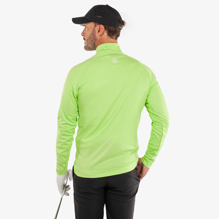 Dion is a Insulating golf mid layer for Men in the color Fresh Green Melange(4)