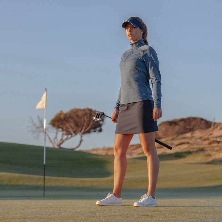 Diora is a Insulating golf mid layer for Women in the color Blue Melange (7)