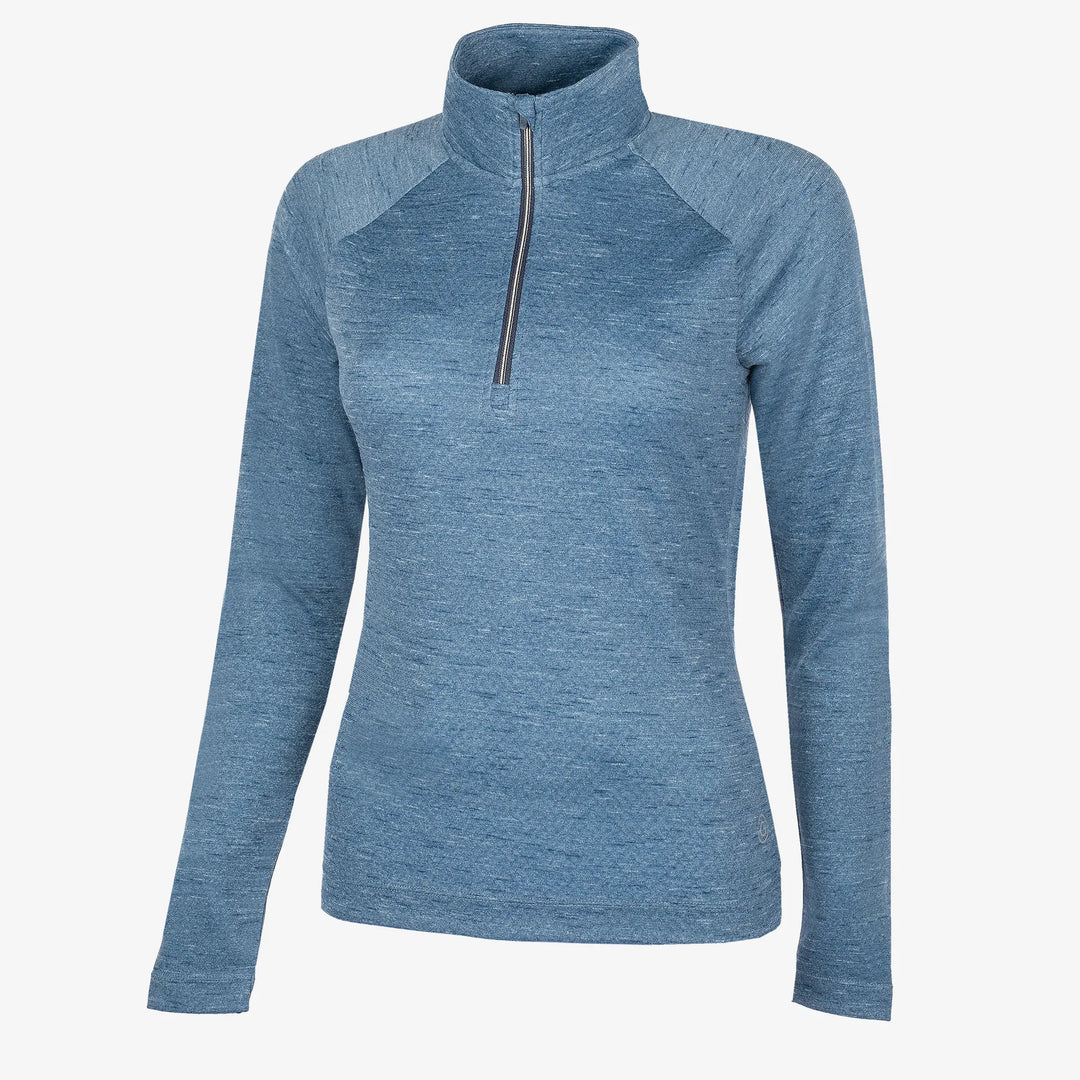 Diora Insulating golf mid layer Blue Melange – Galvin Green Diora Insulating golf mid layer Blue Melange – Galvin Green