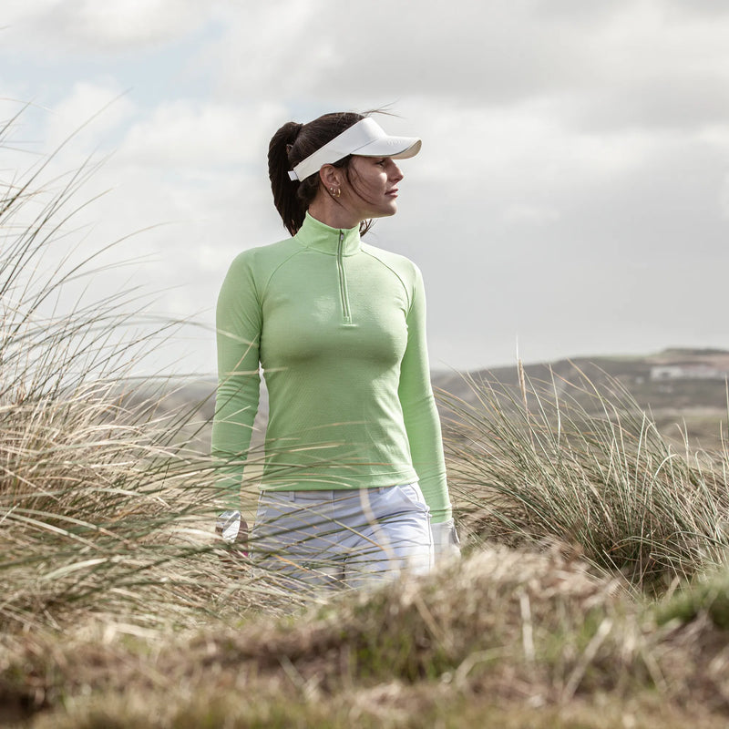 Diora is a Insulating golf mid layer for Women in the color Fresh Green Melange(8)