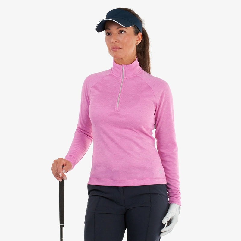 Diora is a Insulating golf mid layer for Women in the color Fuchsia melange(1)