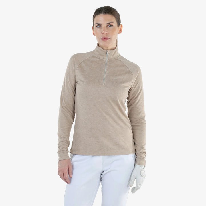 Diora is a Insulating golf mid layer for Women in the color Sand melange(1)