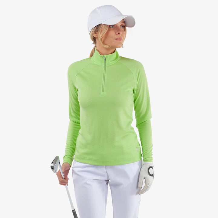 Diora is a Insulating golf mid layer for Women in the color Fresh Green Melange(1)