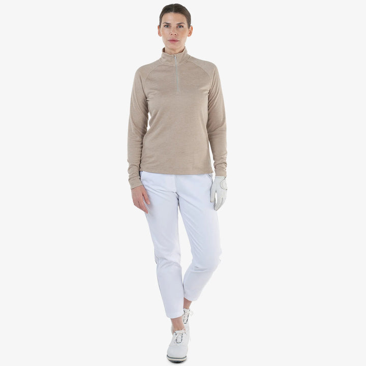 Diora is a Insulating golf mid layer for Women in the color Sand melange(2)