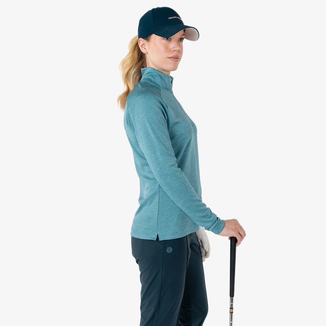 Diora is a Insulating golf mid layer for Women in the color Storm Blue Melange(3)
