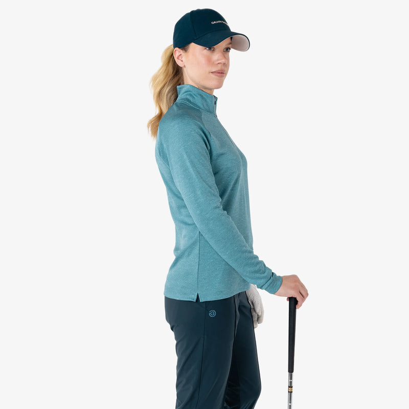 Diora is a Insulating golf mid layer for Women in the color Storm Blue Melange(3)