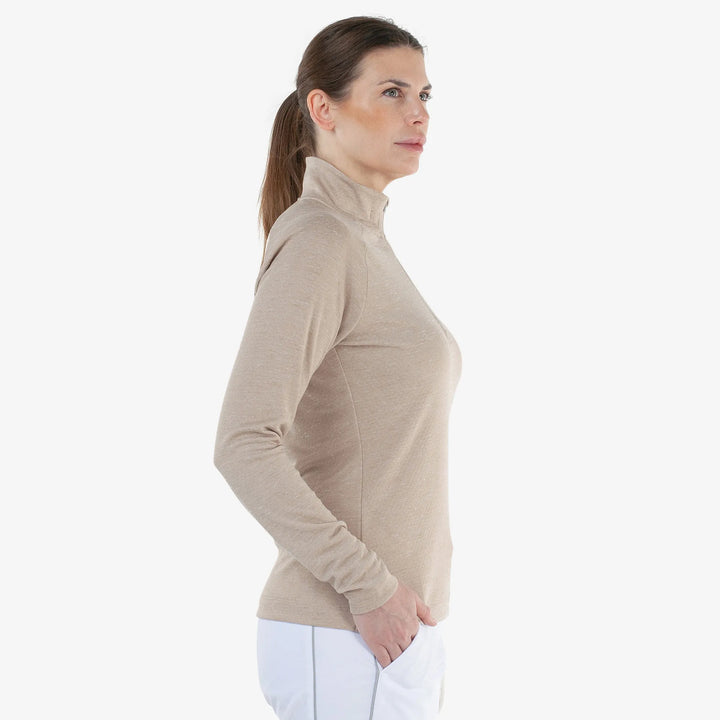 Diora is a Insulating golf mid layer for Women in the color Sand melange(3)