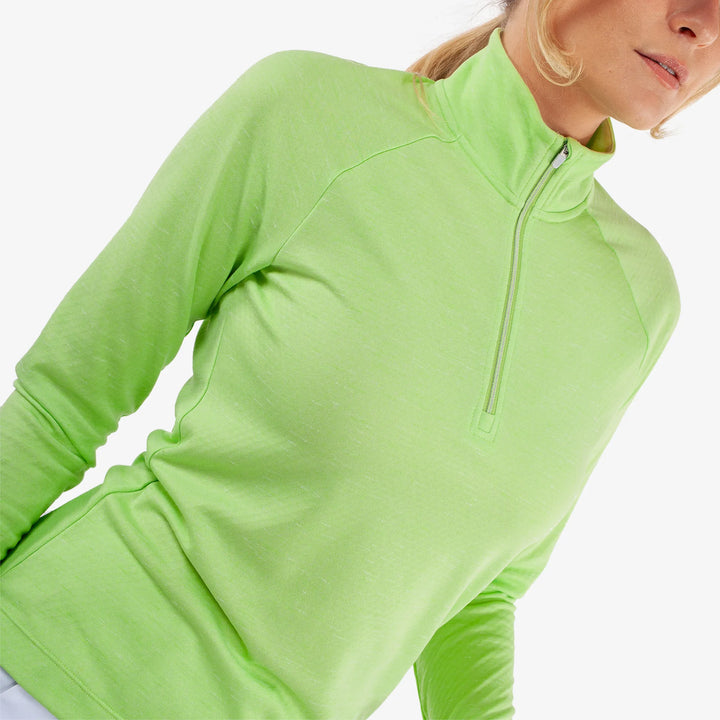 Diora is a Insulating golf mid layer for Women in the color Fresh Green Melange(3)