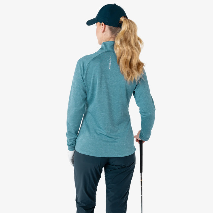 Diora is a Insulating golf mid layer for Women in the color Storm Blue Melange(4)