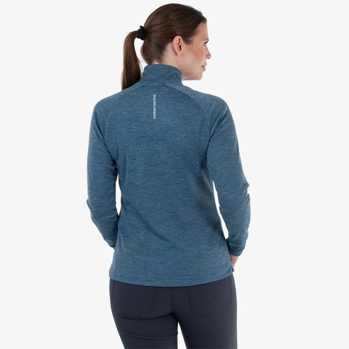Diora is a Insulating golf mid layer for Women in the color Blue Melange (4)