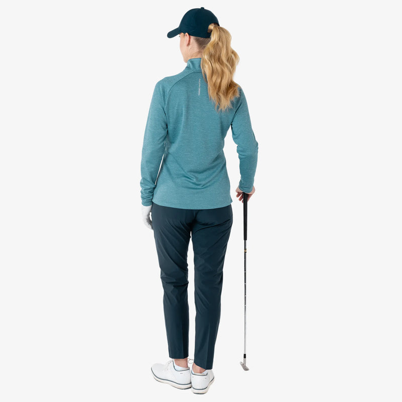 Diora is a Insulating golf mid layer for Women in the color Storm Blue Melange(5)