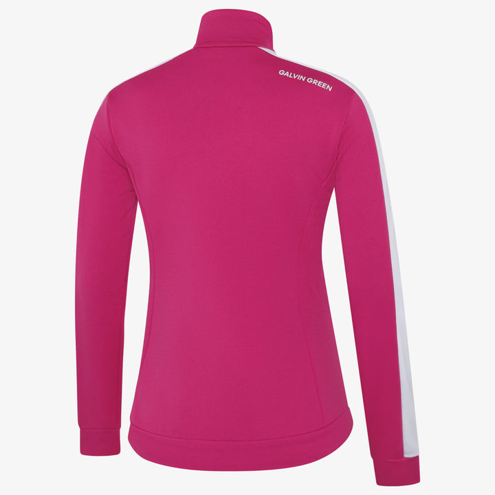 Dixie is a Insulating golf mid layer for Women in the color Fuchsia/White(1)