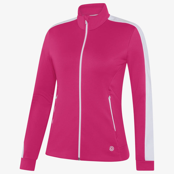 Dixie is a Insulating golf mid layer for Women in the color Fuchsia/White(0)