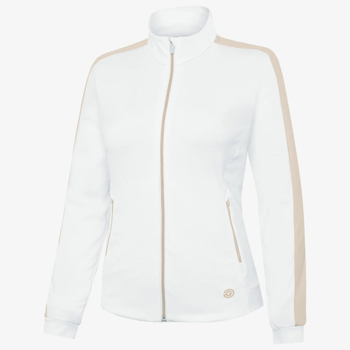 Dixie is a Insulating golf mid layer for Women in the color White/Sand(0)