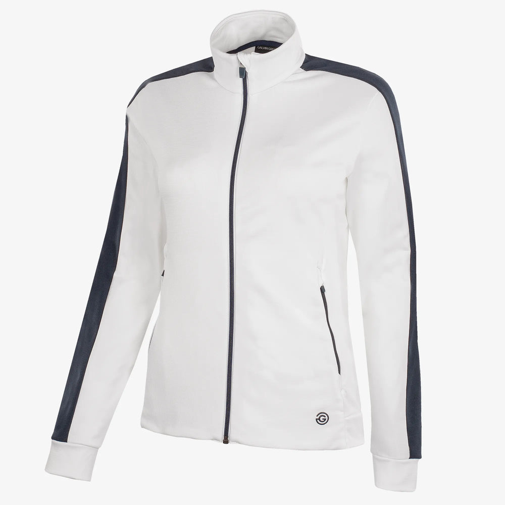 Dixie is a Insulating golf mid layer for Women in the color White/Navy(0)