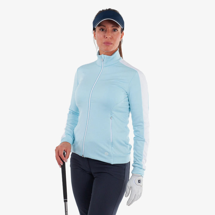 Dixie is a Insulating golf mid layer for Women in the color Crystal Blue/White(1)