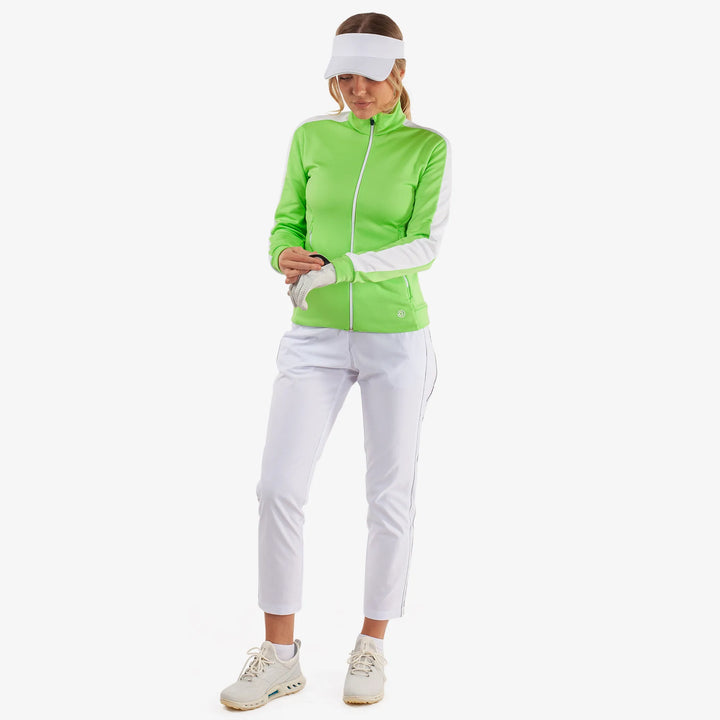 Dixie is a Insulating golf mid layer for Women in the color Fresh Green/White(2)