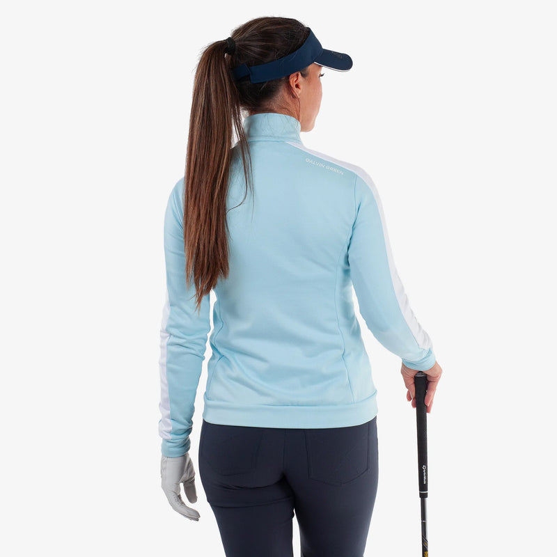 Dixie is a Insulating golf mid layer for Women in the color Crystal Blue/White(4)