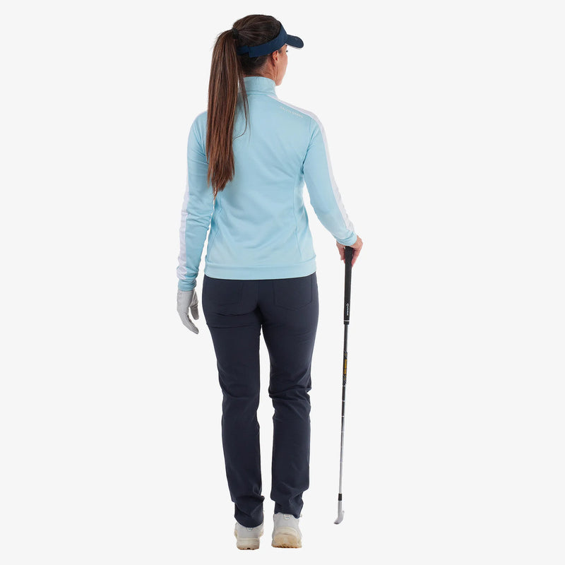 Dixie is a Insulating golf mid layer for Women in the color Crystal Blue/White(5)