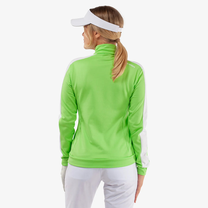 Dixie is a Insulating golf mid layer for Women in the color Fresh Green/White(4)