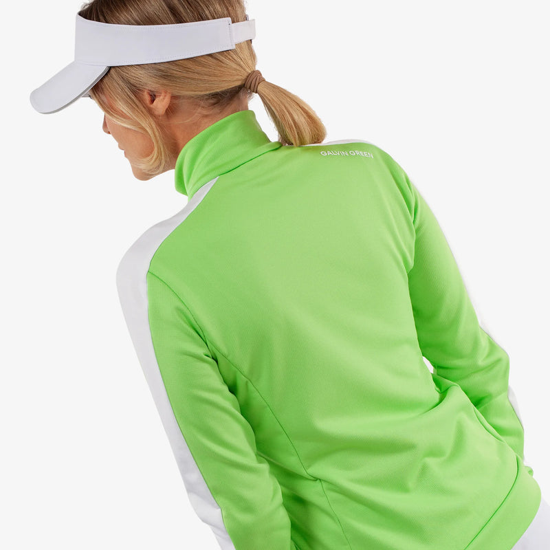Dixie is a Insulating golf mid layer for Women in the color Fresh Green/White(5)
