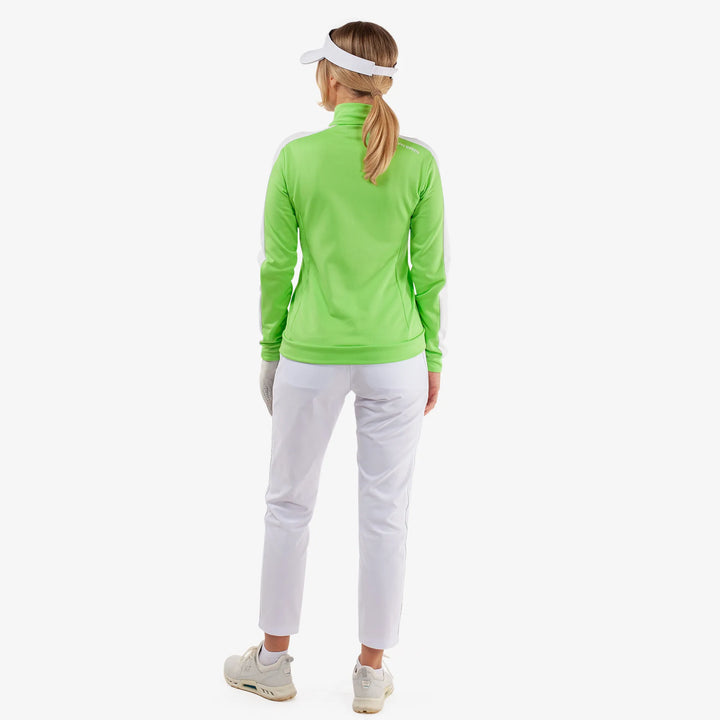 Dixie is a Insulating golf mid layer for Women in the color Fresh Green/White(6)