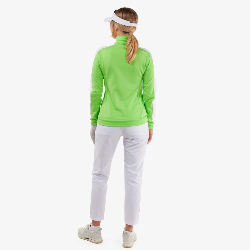 Dixie is a Insulating golf mid layer for Women in the color Fresh Green/White(6)