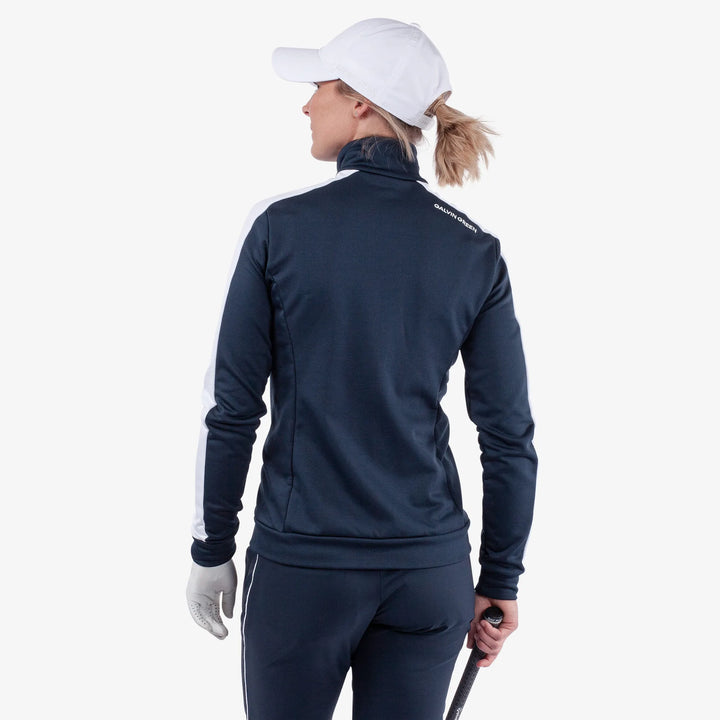 Dixie is a Insulating golf mid layer for Women in the color Navy/White(4)