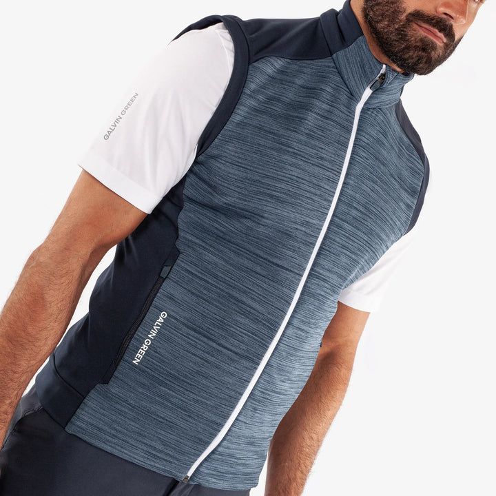 Dolph is a Insulating golf vest for Men in the color Moonlight Blue/Navy(3)