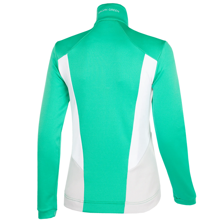 Donella is a Insulating golf mid layer for Women in the color Holly Green/White/Cool Grey(9)
