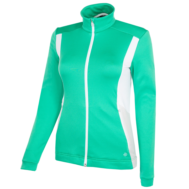 Donella is a Insulating golf mid layer for Women in the color Holly Green/White/Cool Grey(0)