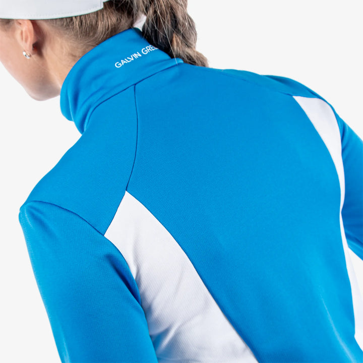 Donella is a Insulating golf mid layer for Women in the color Blue/White/Cool Grey(8)