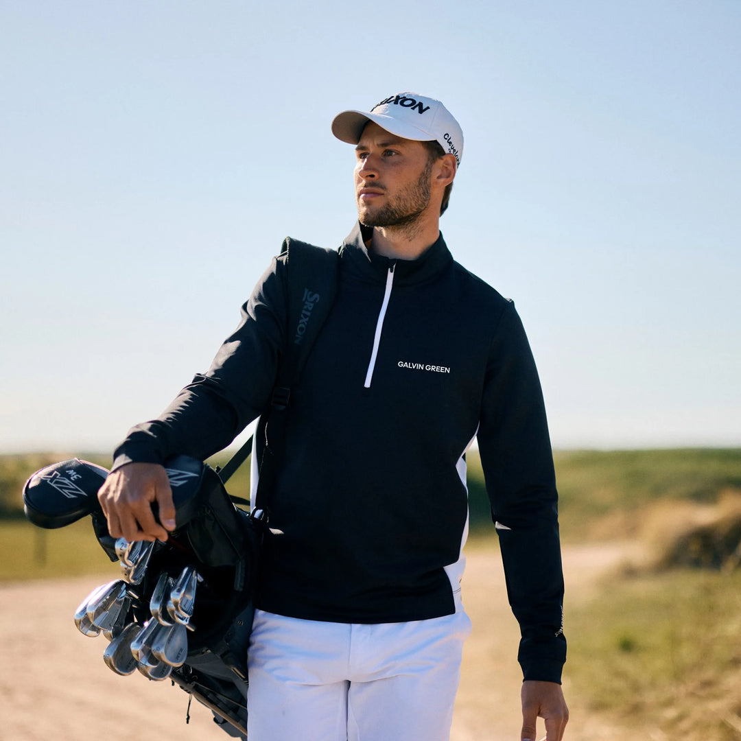 Don TOUR is a Insulating golf mid layer for Men in the color Black/White(2)