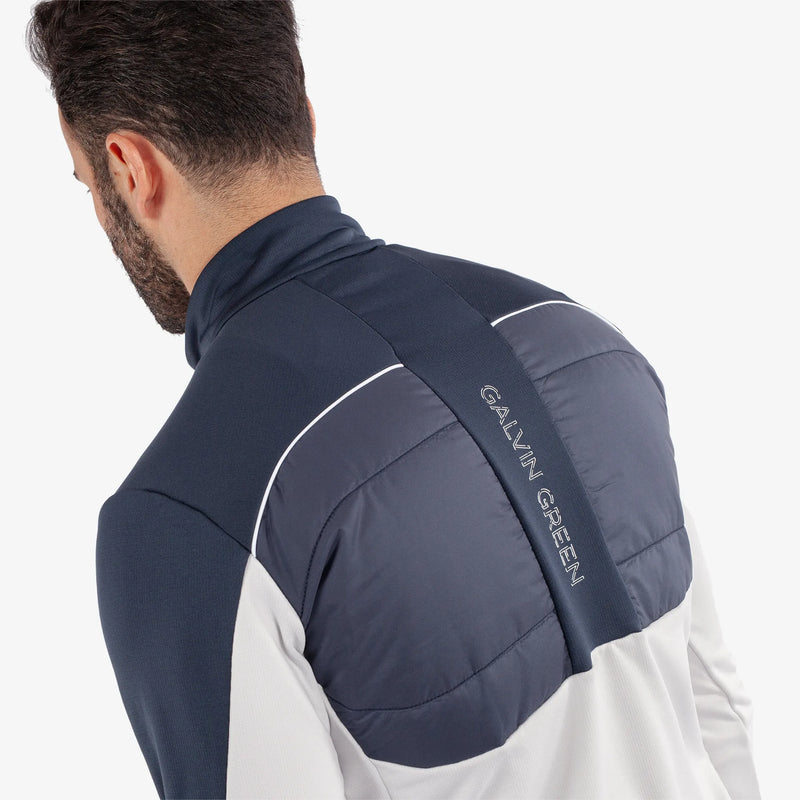 Douglas is a Insulating golf mid layer for Men in the color Cool Grey/Navy(5)